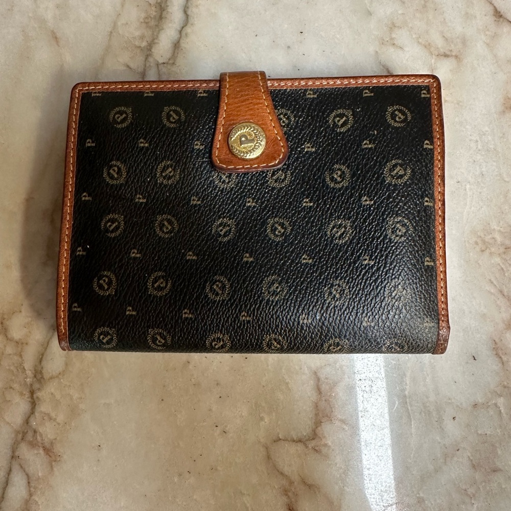 Pollini Black and Brown Wallet Vintage